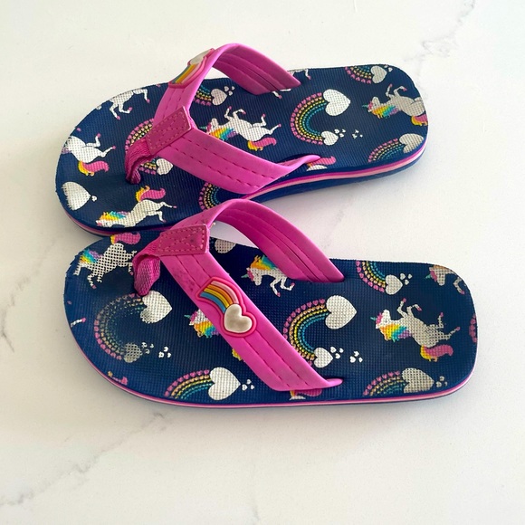 Girl Sandal Flip Flops Unicorn size 11-12 - Picture 3 of 8